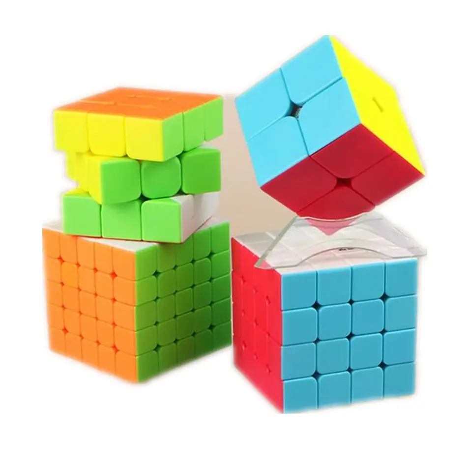 Qiyi 4 шт./компл. магический куб набор 2x2/3x3/4x4/5x5 Megaminx шкуры профессиональные Кубики Игрушки для детей Детские Подарочные игрушки - Цвет: B