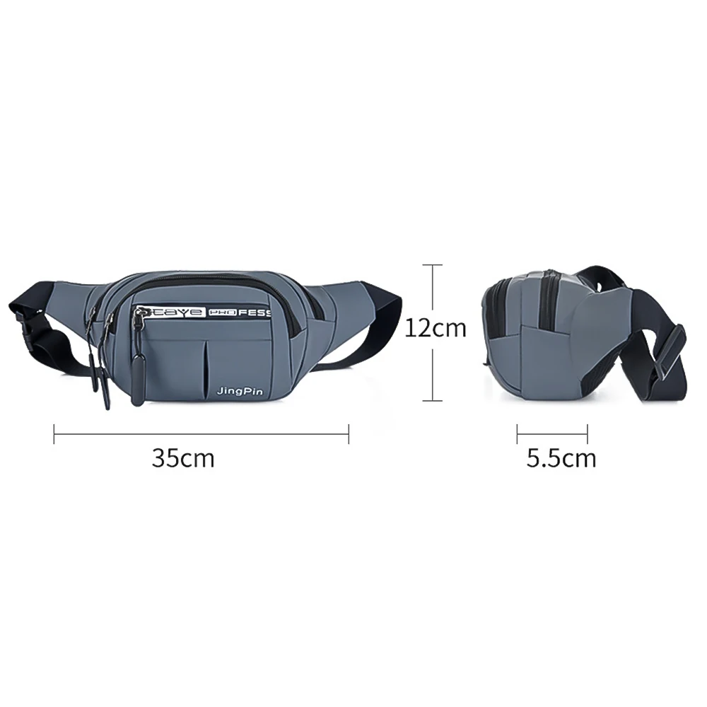 Impermeável Zip Fanny Pack para celular, Bolsa de cintura ao ar livre, Bum Bag, Belt Pouch, Running, Jogging, Oxford Cloth, Peito Bag