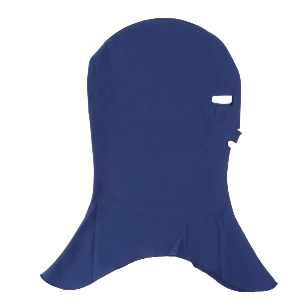 Swiming Diving Wetsuit Hood UV Sun Protection Full Face Mask Head Neck Cover Face Bikini Elastic Swim Cap Blue & Navy