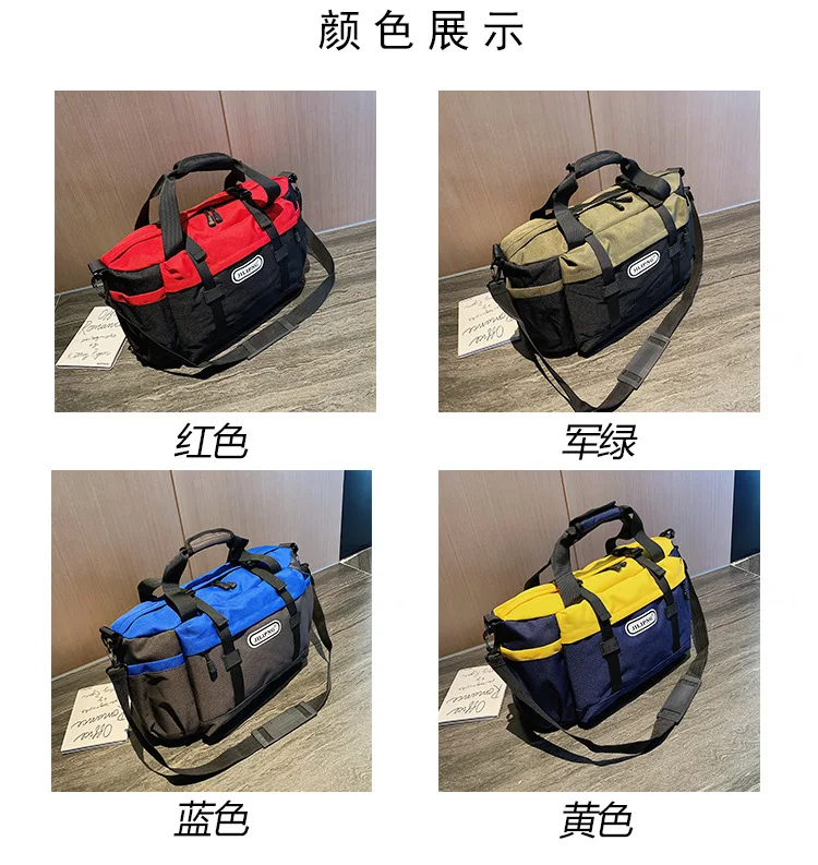 New Coloured Large Capacity Canvas Travel Bag Fitness Bag Business Yoga Bag Handbag Shoulder Bag