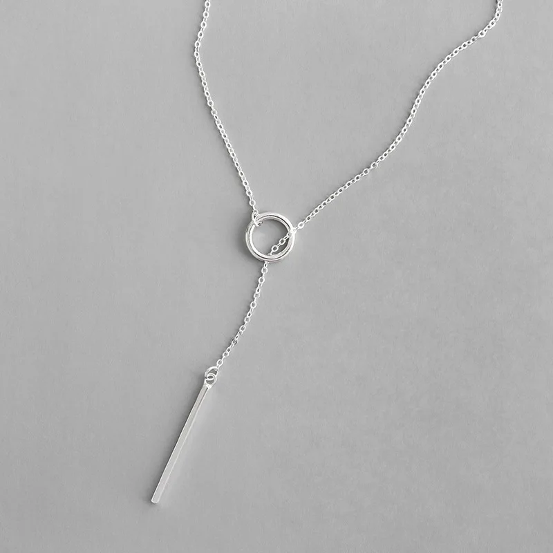 Женское ожерелье из серебра 925 пробы с подвеской в виде Круга|sterling silver necklace|925 sterling