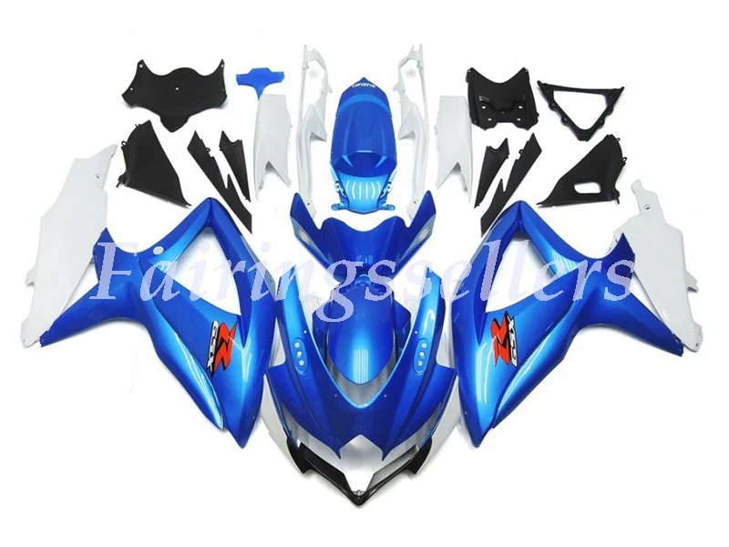 

<Injection mold> New ABS Full Fairing Kit 100% Fit For GSXR600 GSXR750 k5 K8 K9 Fairings Blue White