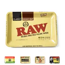 18*12.5 cm שולחן קטן נשים סיגריות משותף עישון צלחת מתכת פח טבק עשב מתגלגל נייר מגש אחסון(China)