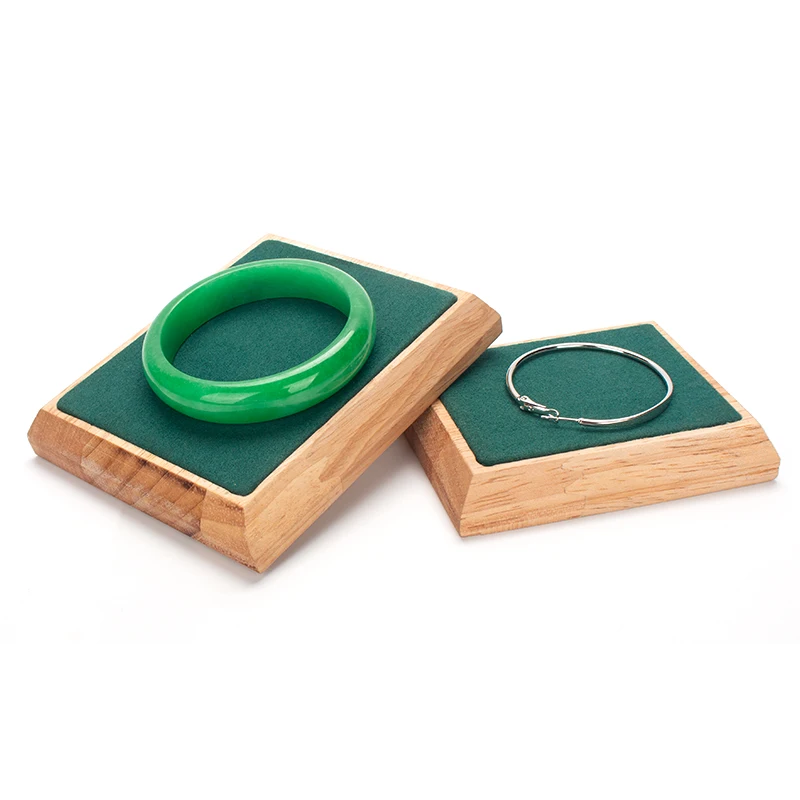 

2 pcs female bracelet jewelry wood green display stand women earring pendent ring showcase trays jewellery organizer storage box