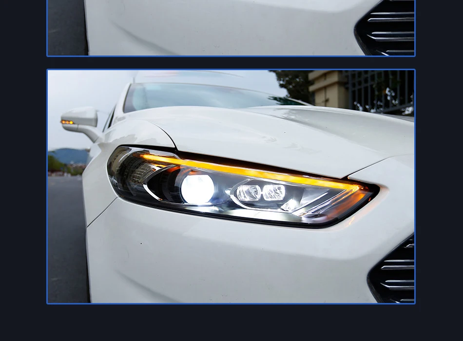 Автомобильный Стайлинг для Ford Fusion фары 2013- светодиодный налобный фонарь Dynami DRL сигнал Hella 5 Биксеноновые линзы проектора Hid D2H