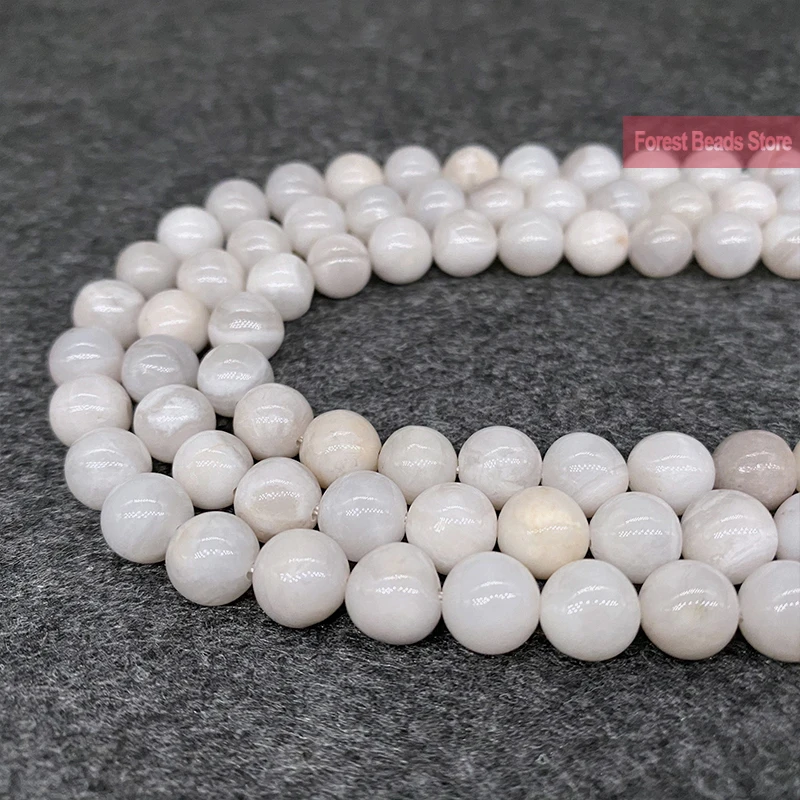 Круглые бусины Crazy Agates из натурального камня белого цвета нитка 15 дюймов 4 6 8 10 12 14