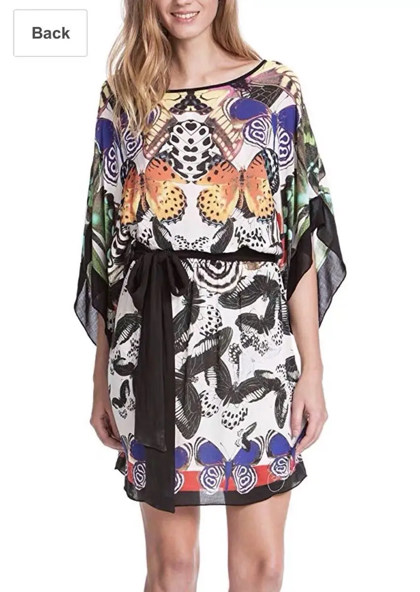 29 DESIGUAL/; платье с короткими рукавами и принтом в испанском стиле; различные размеры 36-46 - Цвет: 29