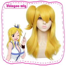 Ebingoo волос шапка+ Аниме парик Феи хвост Lucy Heartfilia Синтетический Косплей парик оранжевый желтый длинный прямой костюм женский парик