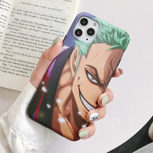 One Piece funda Case for iphone 11 Pro Max Japan Anime Luffy Zoro Naruto TPU back cover for iPhone XR XS Max 8 7 6 6S Plus Coque - Цвет: Светло-зеленый