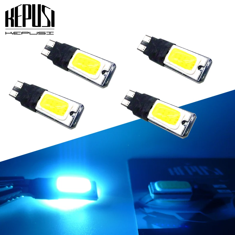 

4PCS T10 Led Car Interior Bulb T10 White blue COB LED 12V Car Side Wedge Light Lamp Bulb License Plate Light Interior Dome Light