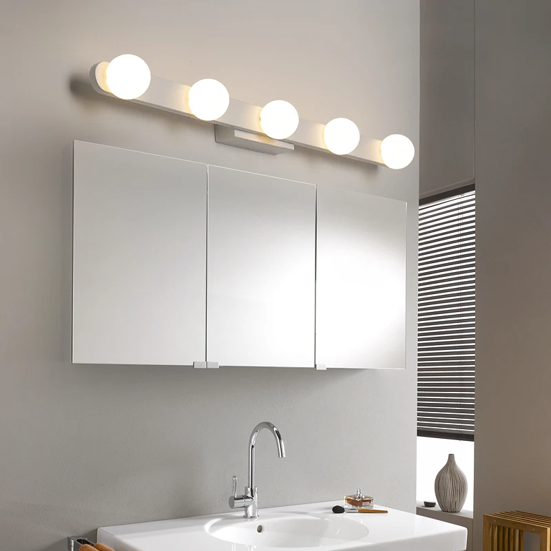 Белый черный 380/480/600 мм светодиодный зеркальный светильник AC90-260V современный косметический акриловый настенный светильник освещение для ванной комнаты