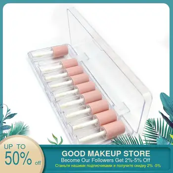 

10Pcs 4ml Empty Lip Gloss Tubes Empty Cosmetic Plastic Containers Lipstick Jars Balm Tube Cap Container Travel Makeup Tools