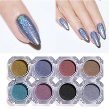 Лазерная пудра для ногтей блестит голографические ультра тонкие украшения хром пигмент для УФ гель-лака пыль Блестящий Декор