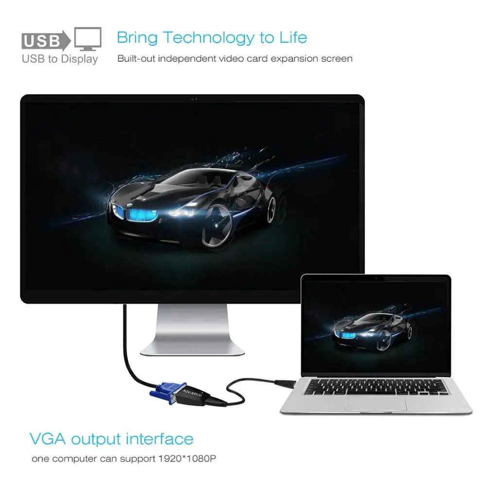 Wavlink USB 3 0 к VGA адаптеру внешняя графическая карта конвертера пикселей до 1920*1080 с
