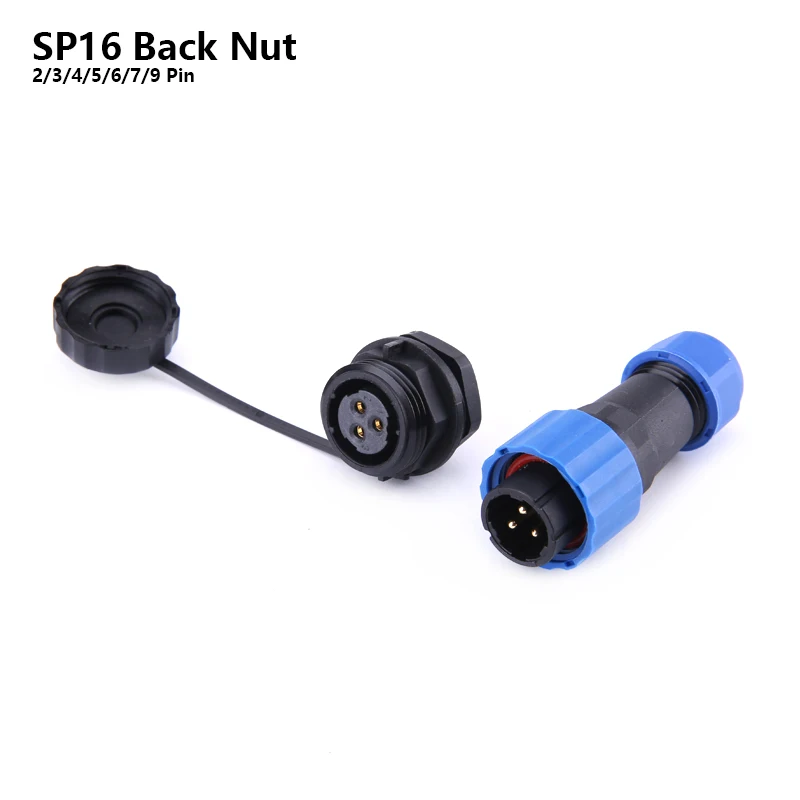 4 Pin Pair Waterproof Aviation Cable Connector Plug w Socket IP68 SP16-4 