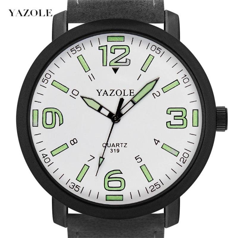 YAZOLE Top Brand Men Watch night light Male Watch Luxury Clock Quartz Leather Wristwatches Business Casual Watches Reloj Hombre 5