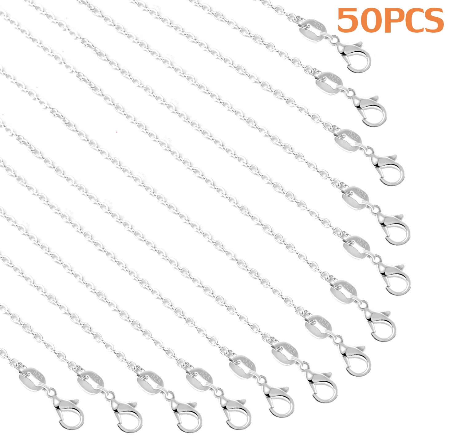 50 Pack Silver Plated Necklace Chains18 Inches 45cm Cable Chain Bulk for Jewelry Making Findings | Украшения и аксессуары