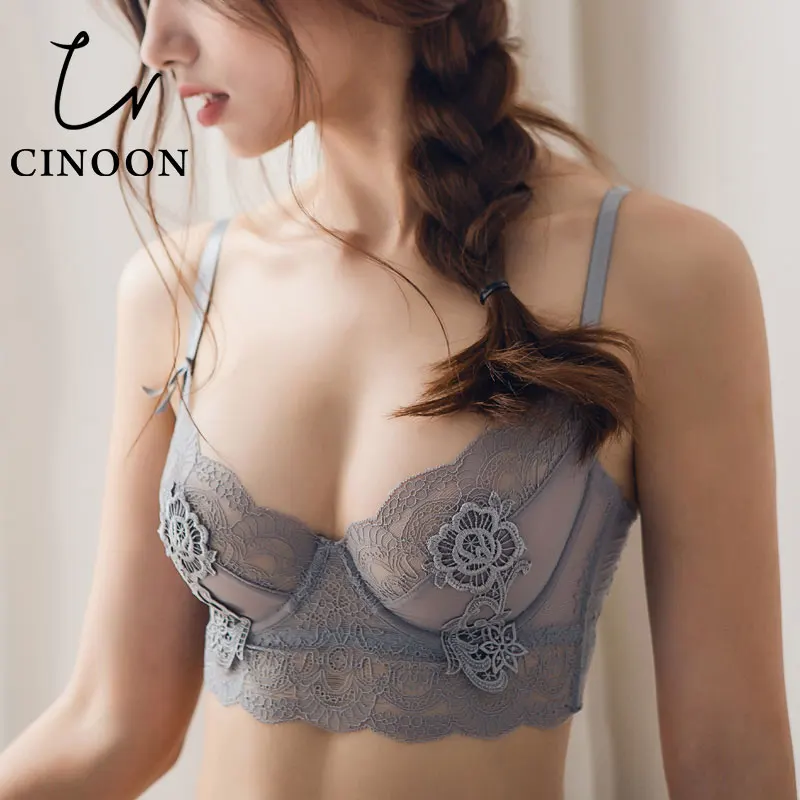 CINOON Новое Сексуальное нижнее белье Прозрачное ультра тонкий бюстгальтер набор