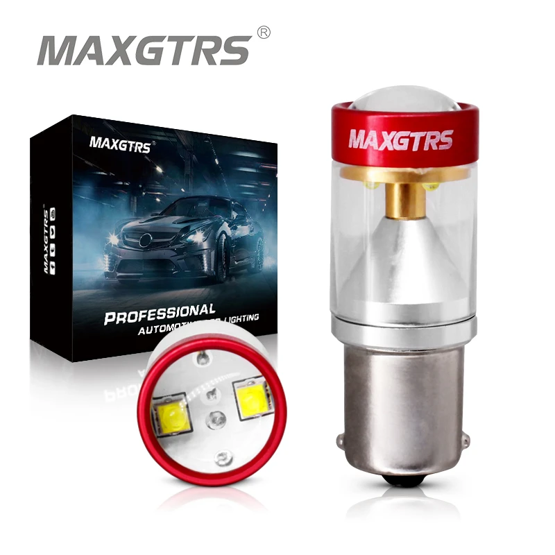 Maxgtrs 2x 1156 Led Ba15s P21w S25 Led Chips 6000k White Red Yellow Brake Tail Lights Reverse Stop Lamp Drl Car Tail Bulb Lens Led Picture Led Chip Creeled 50w Aliexpress