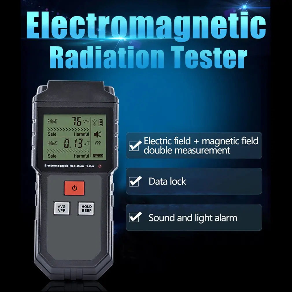 RZ825 электромагнитное поле излучения Тестер EMF счетчик цифровой дозиметр ЖК-детектор измерения для компьютера телефона