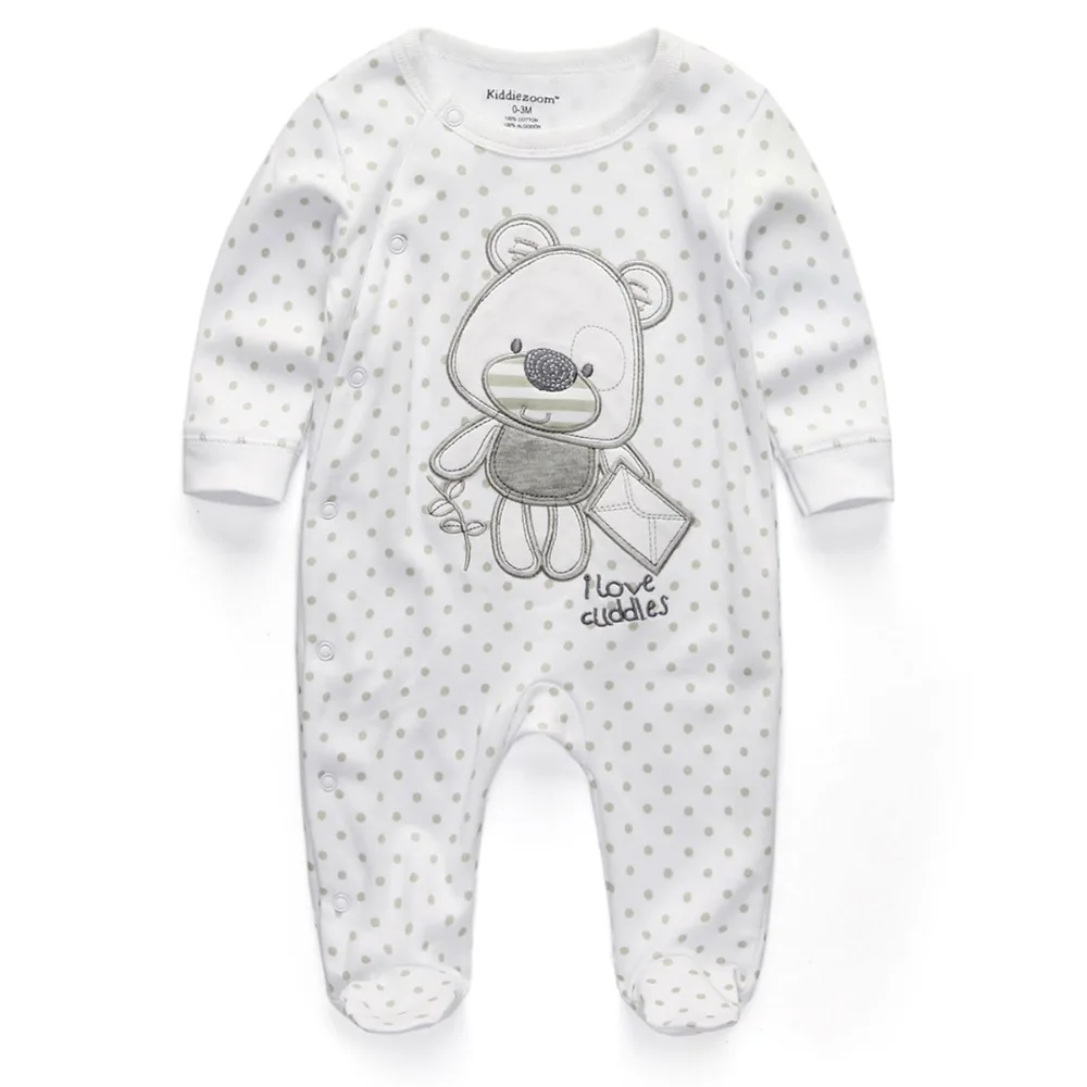 Cartoon Bear Animal Polka Dot One Piece Rompers Baby Full Clothes Unisex N7 