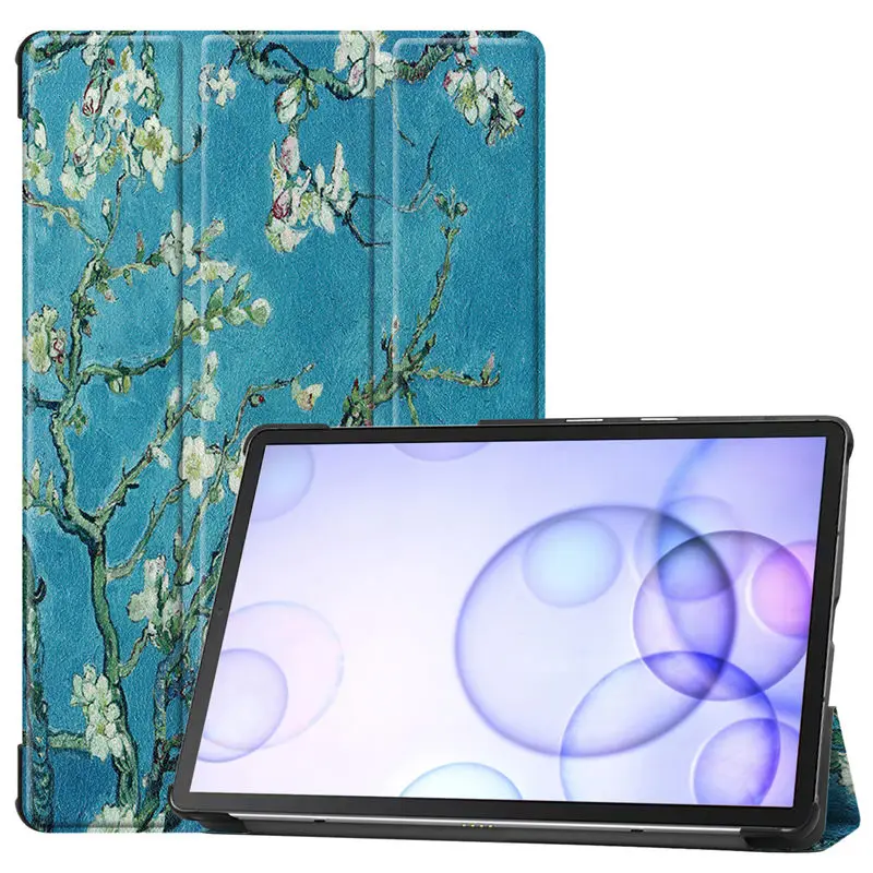 Чехол для Samsung Galaxy Tab S6 10,5 SM-T860 SM-T865 10," Smart Cover Funda планшет тонкая защитная подставка оболочка+ подарок - Цвет: P026