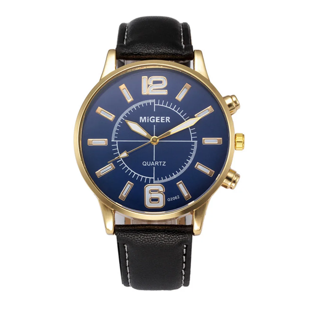 

Hot Sales Fashion Simple Business Leather Belt Quartz Watch MEN'S Watch Students Wristwatch