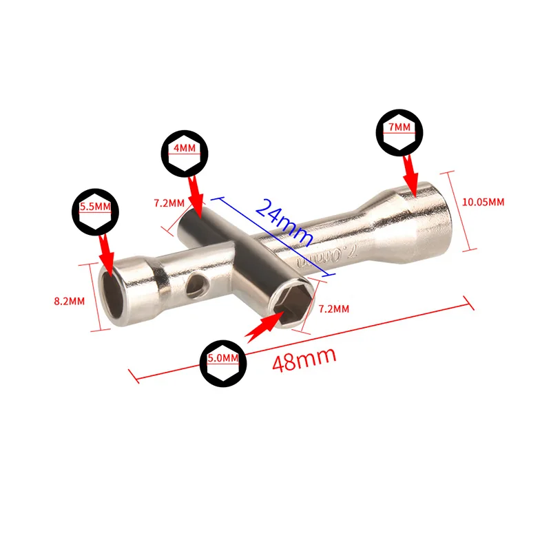 YYT 2PCS Cross wrench socket Mini cross socket M2/M2.5/M3/M4 nut tool 3d printing tool 7 word sleeve robot car model