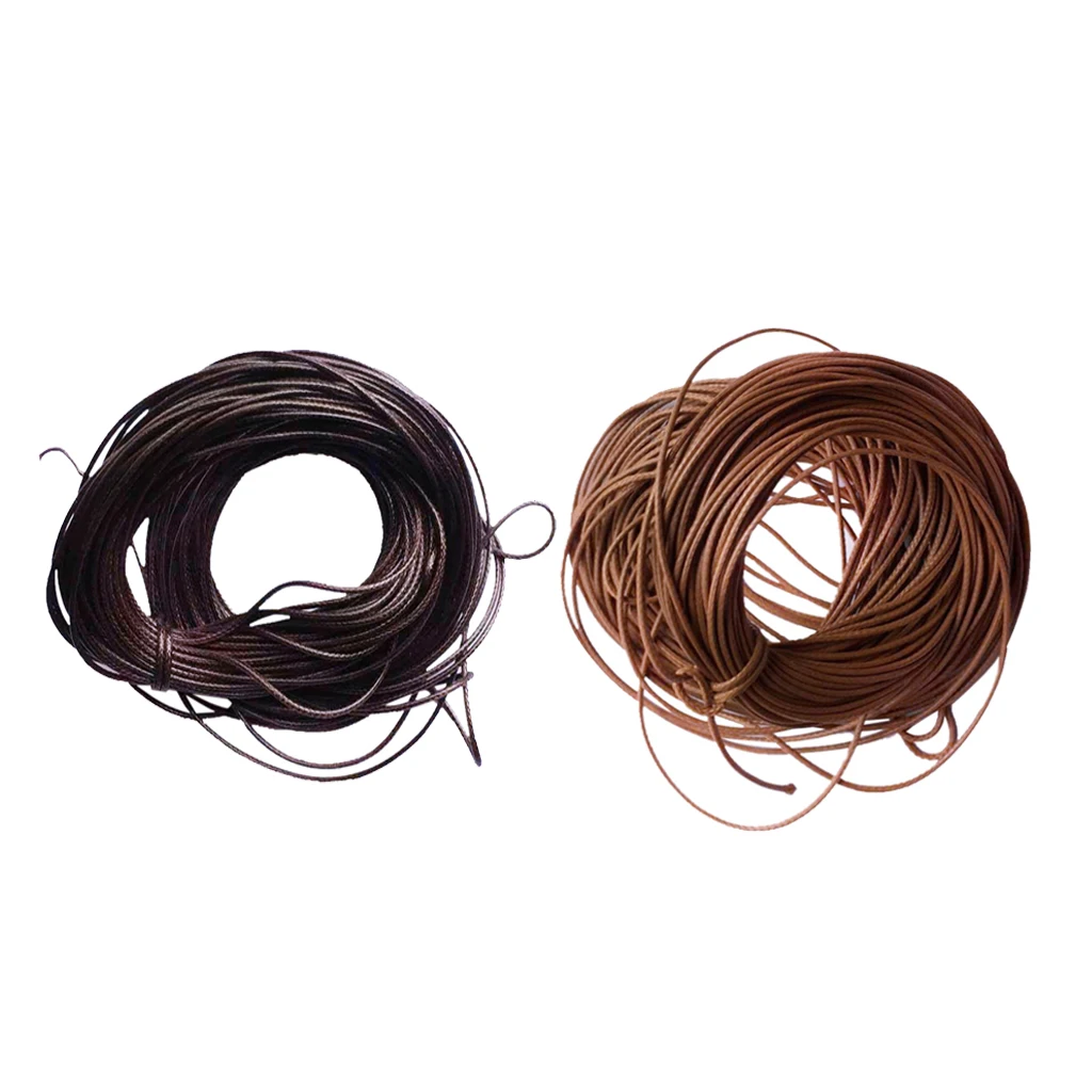 2 Pieces 10M 1mm Waxed Wax Cord Wire DIY Charm Bracelet Rope Pendant Jewelry