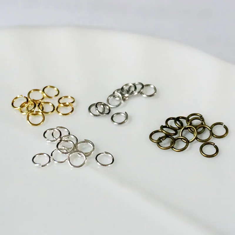 200개 4-10mm 오픈 서클 메탈 점프 링 목걸이 스플릿 링 커넥터 팔찌 귀걸이 펜던트 DIY 주얼리 제작