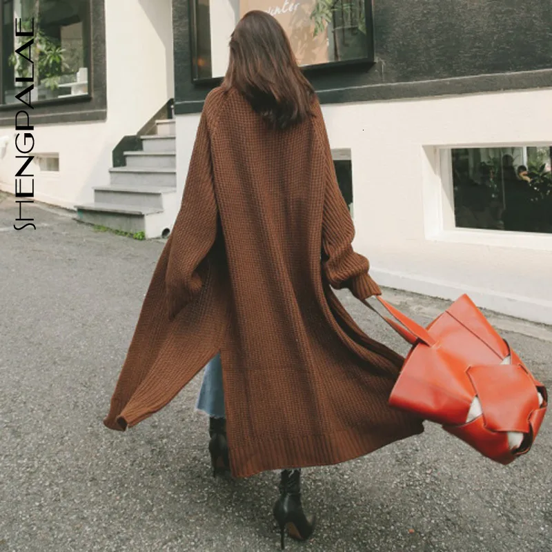 SHENGPALAE осенне-зимние свободные повседневные кардиганы 7 цветов с длинными рукавами в Корейском стиле женские свитера FT123