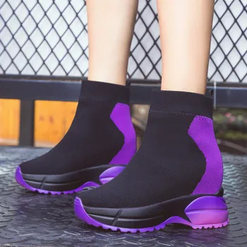 

Women's Winter Sneakers Women Sock Boots Shoes Woman Ankle Boots Women Plush Rubber Platform Boots chunky Sneak I3-03