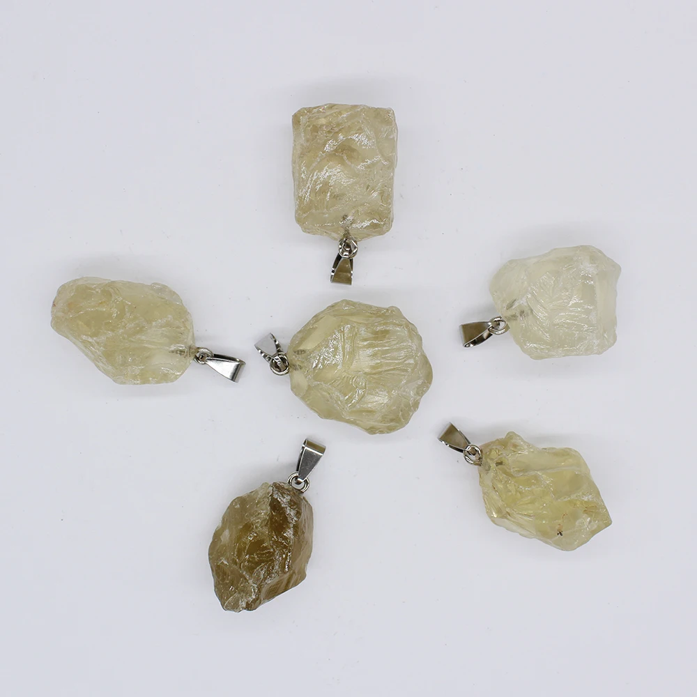 Natural Gazelle Pendant, Original Mineral Necklace, Irregular Shape Connector Natural Citrine Pendant  Jewelry