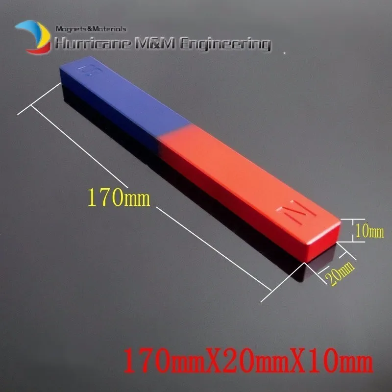 2 шт. учебные магниты магнитный инструмент бар тип магнит 170x20x10 мм Синий Красный/игрушка магнит/офис магнит