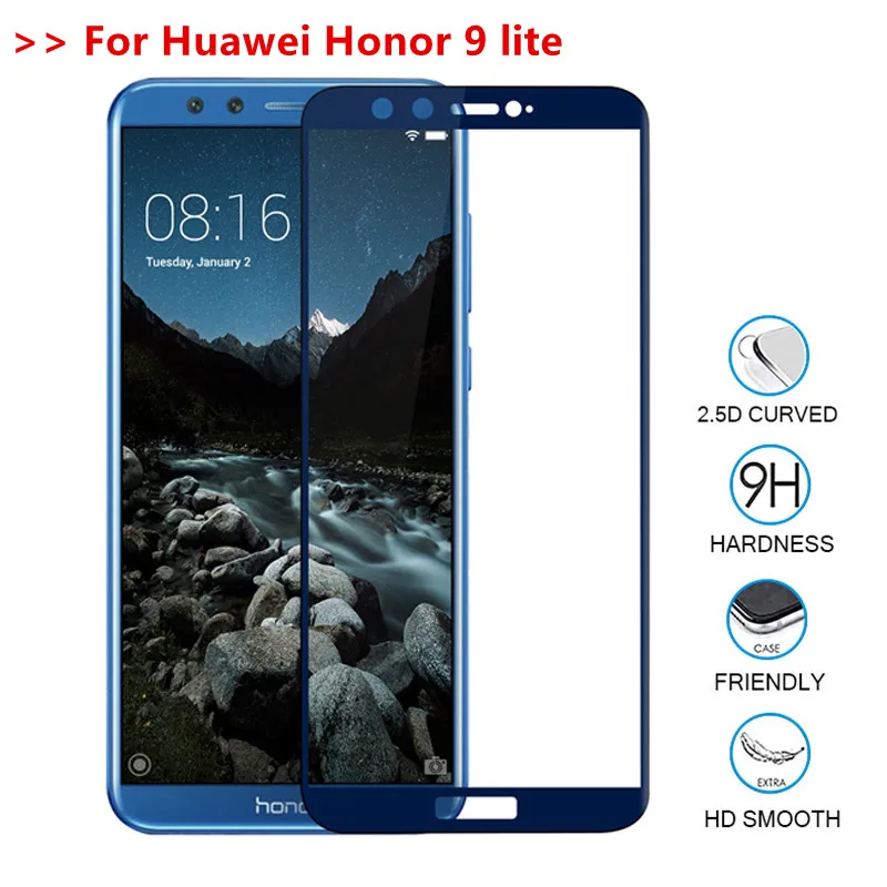 

Protective Glass For Huawei Honor 9 lite light original Full Cover Screen Protector Film on Honor 9 lite 9lite Tempered Glass