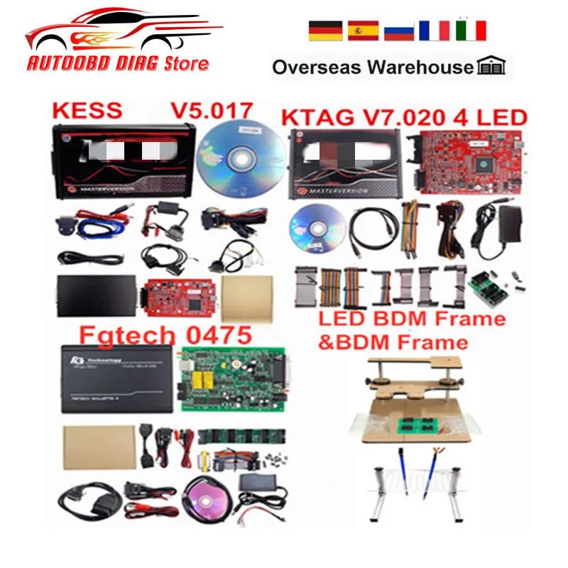 Лучшая онлайновая V2.53 ЕС красный Kess V5.017 OBD2 менеджер Тюнинг Комплект KTAG V7.020 4