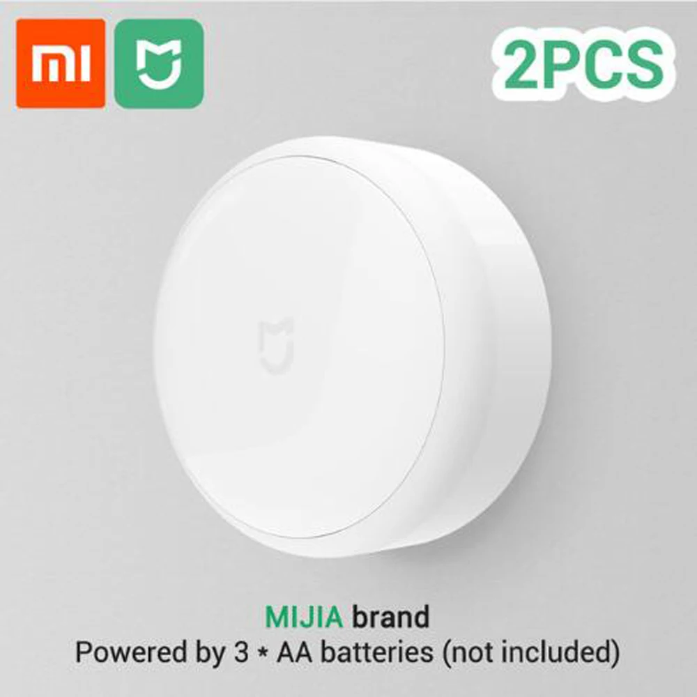 Xiaomi Mijia светодиодный коридор ночник инфракрасный пульт дистанционного управления датчик движения тела Smar домашний ночник Магнитный - Цвет: 2pcs
