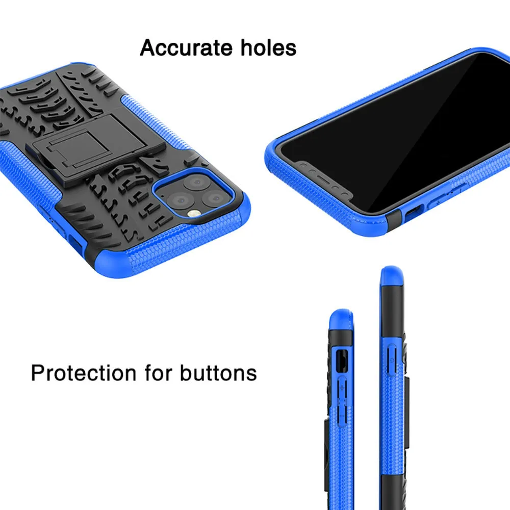 For Iphone 11 PRO MAX  scratch-resistant Shockproof Phone Case Luxury Hard Matte Cover with kick stand  High Quality Phone Case