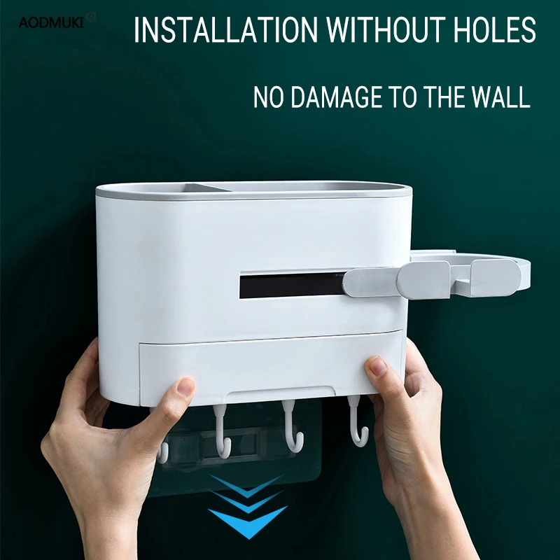  Wall Hair Dryer Holder shelf Multi-functional Bathroom makeup organizer storage rack shelves home s