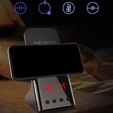 Беспроводная зарядка с будильником подставка для часов Qi Быстрое беспроводное зарядное устройство стандарт Qi для IPhone X XS Max 7 8 samsung Galaxy S8 S9 10W