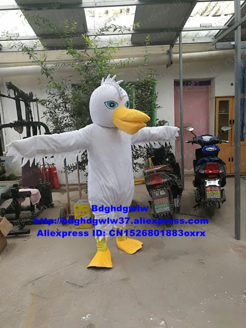 Pelican Waterfowl Water Birds Palmipeds Mascot Costume Adult Cartoon Character Ribbon Cutting Cere Artist Program zx1637 | Тематическая