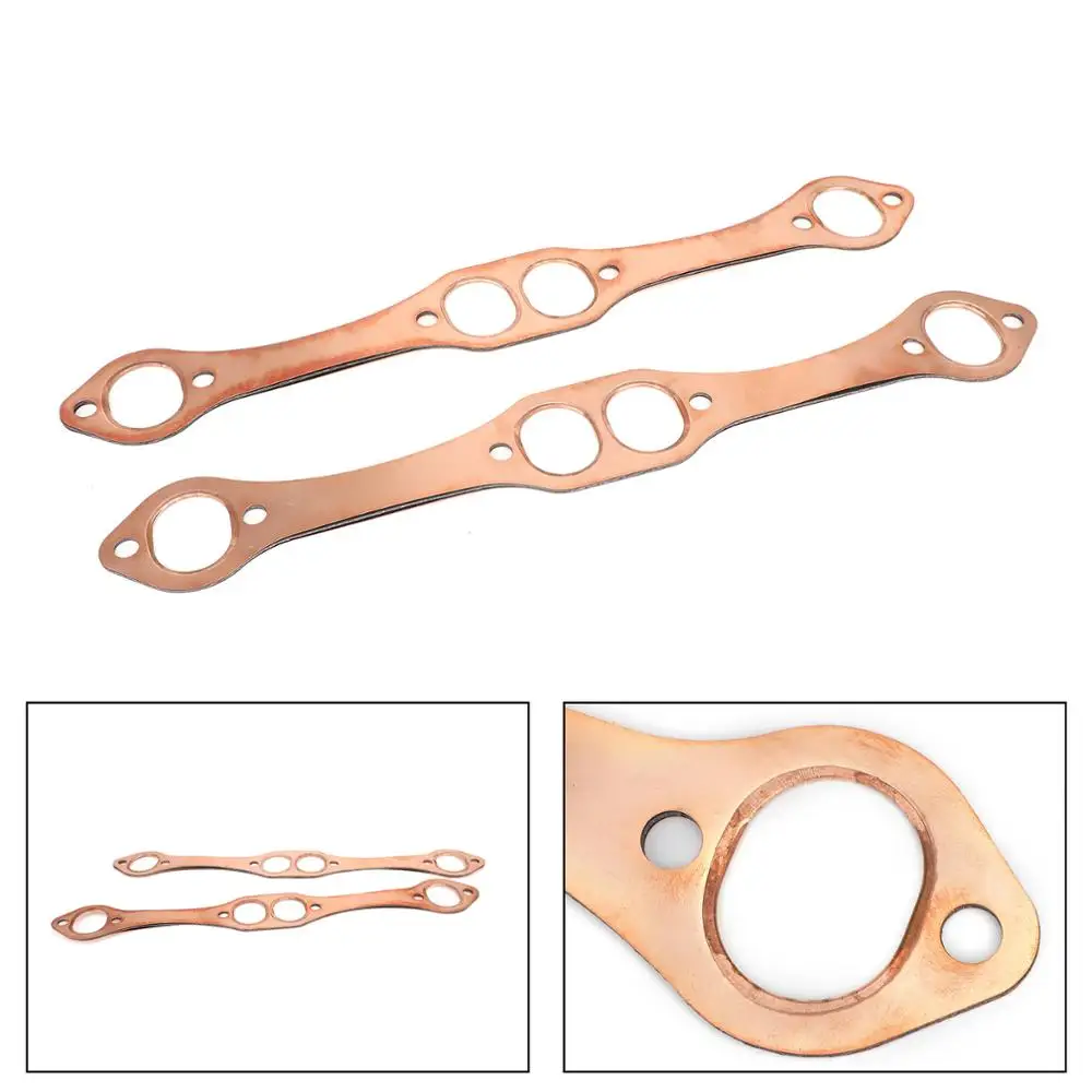 Oval Port Copper Header Exhaust Gaskets For SB For Chevy