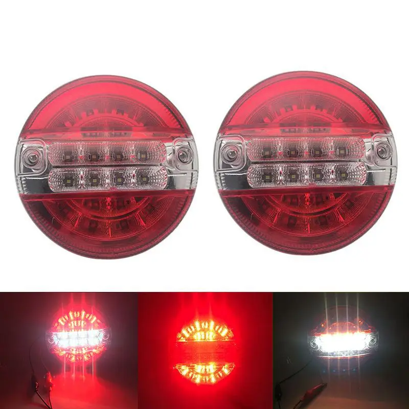 

12V-24V 20LED хвост светильник задний стоп светильник Поворотная сигнальная лампа круглый гамбургер подходят лампы автомобиля Грузовой автомобиль Прицеп топливного бака 3 функции