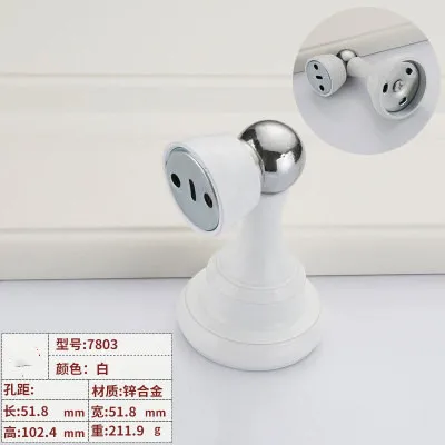 Zinc alloy white Крепкая нержавеющая сталь ограничитель открывания двери с магнитом мощный анти-столкновения двери держатель буфера мебель аксессуары - Цвет: Zinc alloy white