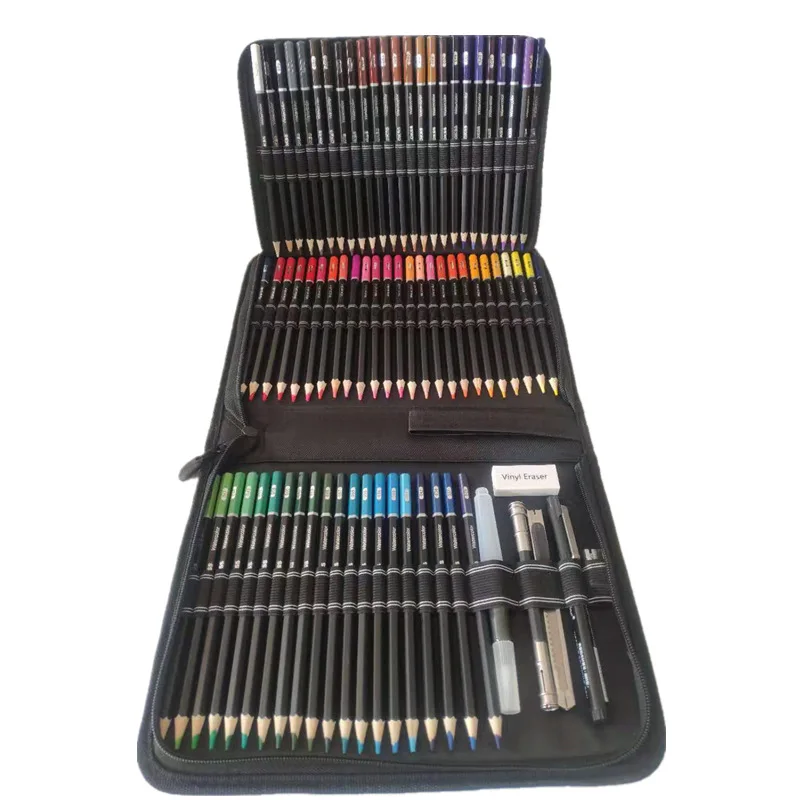 

Hot Selling Zipper Package Painting Stationery Multi-Color Lead 78 Pieces Water-Soluble Colored Pencil Set colored pencil lapiz