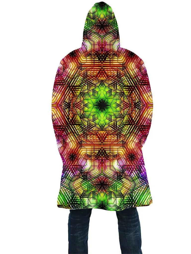 2021 Winter Herren Mantel Psychedelic Regenbogen stil 3D volle Druck Fleece Mit Kapuze Mantel Unisex Casual Dicke Warme Cape mantel PF59 – Detail 25