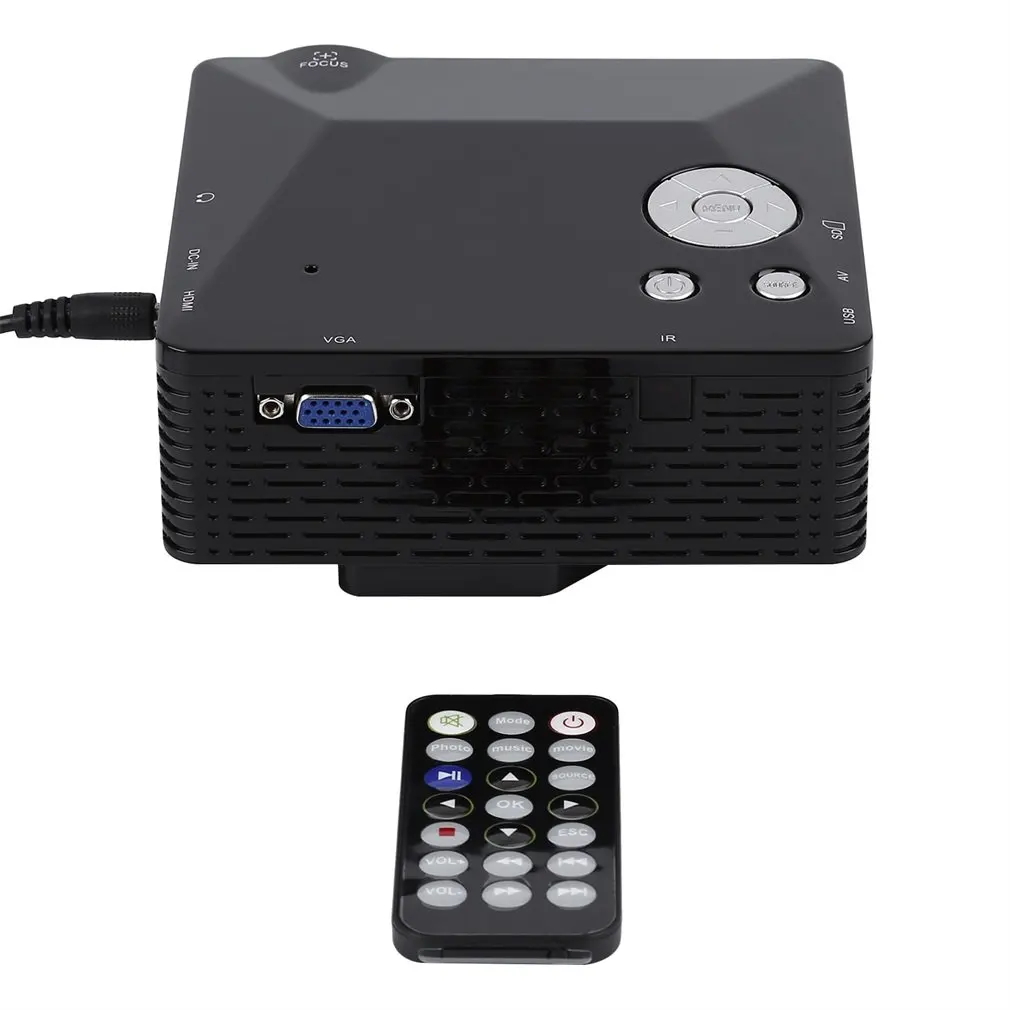 BL-18 портативный мини светодиодный проектор с USB VGA HDMI AV мультимедия для Вечерние развлечения дома с пультом дистанционного управления