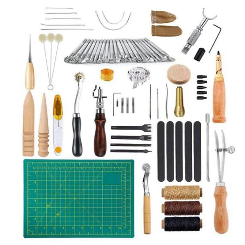 

Leather Craft Sewing and Punching Tool Set Set Cutter Carving Work Splicing Tool Set