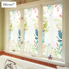 DICOR индивидуальная витражная статическая пленка для окон матовая непрозрачная стеклянная наклейка для уличного использования домашний декор цифровая печать BLT451 цветы