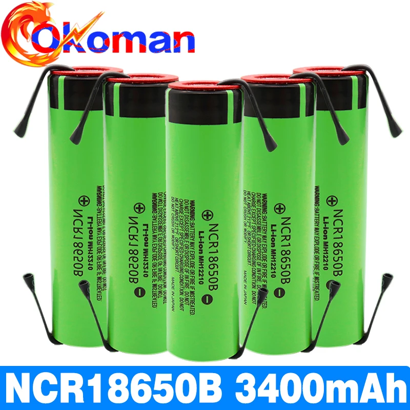 NCR18650B 3,7 V 3400mAh 18650 перезаряжаемый литиевый аккумулятор для батареи+ никелевый элемент DIY